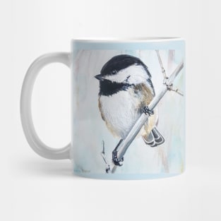 Chickadee on a Cold Spring Day painting Mug